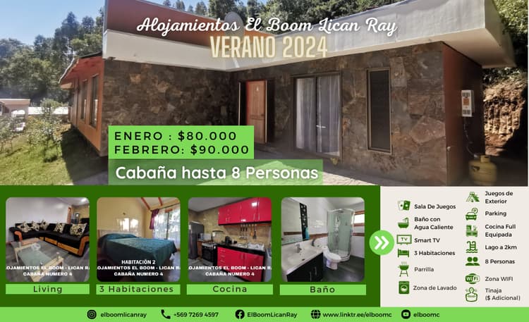 Cabaña (núm. 10) - Alojamientos El Boom Lican Ray