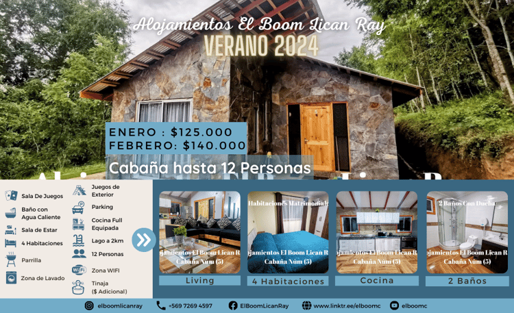 Cabaña (núm. 12) - Alojamientos El Boom Lican Ray