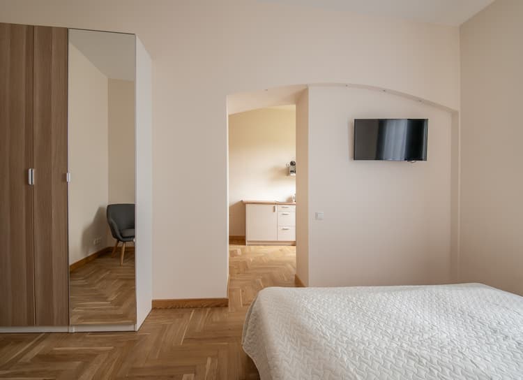 Vieno kambario apartamentai  su vaizdu į kiemą (maks.2 asm.)